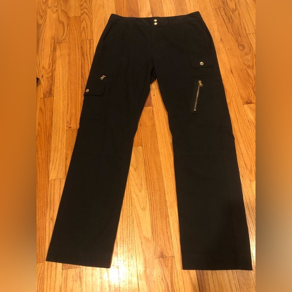 Lauren Ralph Lauren Black Pocket Cargo Pants With Gold Hardware - Picture 4 of 12
